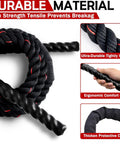 Beast 1.5lb Weighted Jump Rope For Men And Women, Dope Skipping Rope For Fitness, Home Gym Training, close-up of durable polymer rope