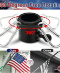 360-degree rotating rings of All In One Outdoor Flag Kit With 5ft Heavy Duty Flag Pole Holder 3x5 Embroidered American Flag