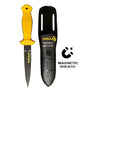 Beefy 4.5 Inch Dive Knife With Magnetic Sheath For Spearfishing And Diving, Half Serrated And Smooth Blade, 420 Stainless Steel