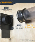 Image showing Clear PVC Dust Pipe 4 In By 36 In Long One Pack Rigid Tubing for dust collection systems with fittings and clamps.