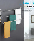 Stainless Steel 3-Tier Ladder Towel Rack With Wall Mount In Polished Chrome, Rustproof, Durable Towel Bars In Bathroom