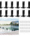 Heavy Duty Matte Black Glass Railing Spigot 2.1lb T304 Stainless Steel Clamp Post No Drill Design for pool and balcony