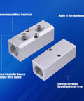 Two Way Four Port Pneumatic Manifold Air Distribution Block With G1/2 Inlet And G1/4 Outlet, Aluminum Air Compressor, Durable
