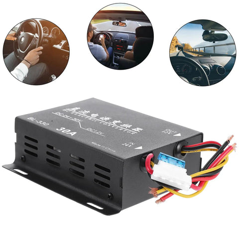 30A 360W Vehicle Voltage Converter 24V To 12V DC Power Supply With Memory Function And Aluminum Alloy Heat Dissipation
