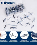 Heavy Duty Toggle Bolt Set for Drywall and Hollow Walls with Three Sizes 1 8th Inch, 3 16th Inch and 1 4th Inch Butterfly Anchors, Great for Hanging Shelves and Heavy Fixtures, Metal Drywall Anchors and Screws Kit, 48 Pieces, assorted zinc-plated steel toggle bolts in plastic case