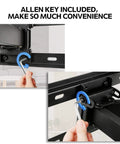 Close-up of Lag Bolt Kit For TV Mount With M8 Bolts For Wood Studs And Concrete Anchors Includes Allen Key And Bubble Level