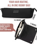 Travel Hair Tools Bag With Heat Resistant Mat 2 In 1 Organizer For Flat Irons Curling Irons And Straighteners 15.5 Inch Long