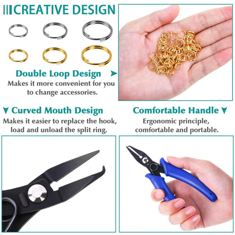 Split Rings For Jewelry Making Kit With 700 Pieces And Pliers, Assorted Colors And Sizes Jump Rings For Necklaces And Bracelets
