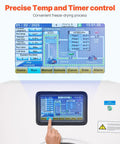 Touch screen control on Home Kitchen Vacuum Freeze Dryer Dope For Meal Prep With 4 Layer Trays And Adjustable Timer And Temperature