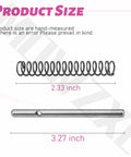 Front view of MOWZXL locking pin and spring kit for Blackstone griddles; 2.33-inch coil spring and 3.27-inch pin
