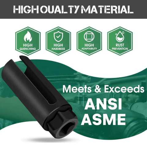 Oxygen Sensor Socket 22mm Seven Eighths Inch Hex With One Half Inch Drive, featuring side wire cutout and high-quality CR-V steel material.