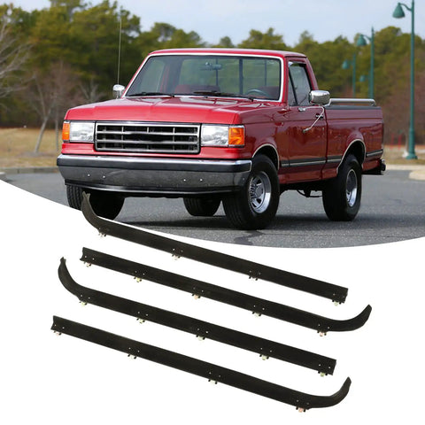 Premium Front Window Weather Strip Kit For 1987-1996 Ford Bronco Black Rubber Inner Outer Seal Sweep Trim That Kills Road Noise And Looks Absolutely Fresh While Keeping Your Ride Dry And Cool All Year Round. Black rubber window seal kit for 1987-1996 Ford Bronco, 4-piece set