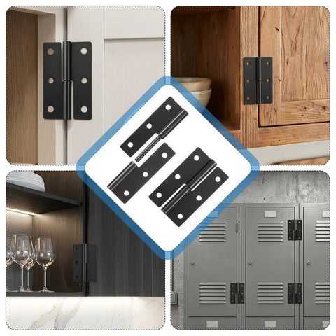 Four Pack Lift Off Door Hinges 2.5 By 1.5 Inches Stainless Steel With Self Lubricating Pins on various cabinets and doors