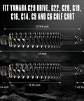 Built Like A Tank Heavy Duty Rear Shock With Coil Spring For Yamaha Golf Cart dimensions 12.75" x 14" and 8.26" x 1.42".