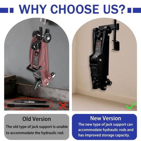 Comparison of old vs new Floor Jack Wall Mount Organizer Brackets For Garage Tools Heavy Duty Jack Stands Holder Storage Rack
