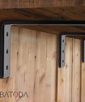 10 Inch Heavy Duty Steel Shelf Brackets Two Pack For Granite And Wood Countertops Black Wall Mounted Floating Shelf Supports