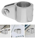 Stainless Steel Bimini Top Ball Cap For 25mm Tubes marine boat hardware with quick-release eye end, shown mounted on deck