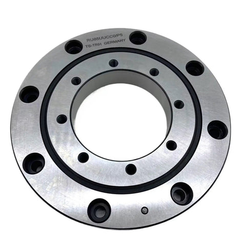 Precision Cross Roller Slewing Bearing RU85 RU85UU RU85UUCC0 For Robot Arm Rotary Table Industrial Automation showing round flange with holes.