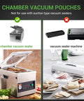 Chamber vacuum sealer bags, 300-count set in 6x10, 8x12, 10x13 inches; BPA-free, 3-mil
