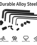 Heavy Duty 400 Piece Set Screws Kit With M3 M4 M5 M6 M8 Allen Head Grub Screws Black Finish Alloy Steel Rust Resistant
