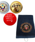 Great Again Golf Set With Presidential Seal Balls And Embroidered Towel, Includes Gold Trump 47 Signature Balls And Red Great Again Balls For On Course Play Or Collectible Washington DC Themed Golf Gear