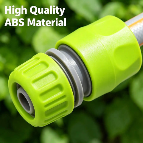 Heavy Duty 4 Pack 1 2 Inch Garden Hose Connector Repair Kit Made From Tough Abs Plastic Quick Connectors For Faucets Sprinklers And Nozzles Perfect For Your Y Joints Diverters And Outdoors Projects That Need Serious Durability. Green ABS hose connector close-up