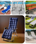 Collage of 61 Inch Lounger Cushion For Outdoor Patio Zero Gravity Chairs Navy Blue Thick And Comfy Padded Sun Lounger Mattress With 6 Ties Fits Chaise Lounge Rocking Recliners Cushions For Ultimate Comfort And Relaxation on various furniture