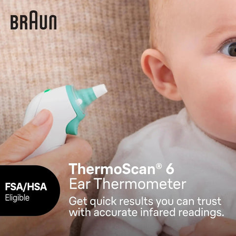 Ear Thermometer For Baby And Infant, Fast Digital Thermometer With Pre Warmed Tip, Color Coded Display, Easy Readout, Reliable Results For Busy Parents And Caregivers, Pediatric Recommended For Home Use used near baby's ear