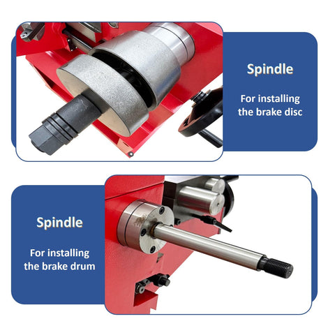Dual Spindle Brake Drum And Disc Lathe For Small And Medium Vehicles, Pro Grade Repair Machine With Bidirectional Automatic Cutting, 1.1KW, 110V, Adjustable RPM Options 30, 52 And 85, Hub Plate Repair Tool