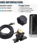 Beefy Dual Band Ham Radio Antenna For Vehicle, VHF 136-174MHz And UHF 400-470MHz, NMO Lip Mount Bracket, Includes RG58 Coax Cable