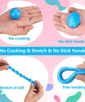 Hands demonstrating flexibility and non-stick properties of clay from Ultimate Polymer Clay Starter Kit With 50 Vibrant Colors, Oven Bake Modeling Clay, 2.8 Lb Total, Includes Storage Box, Sculpting Tools, Accessories, And Project Guide, Non Toxic, Kid Safe, Allergy Friendly.