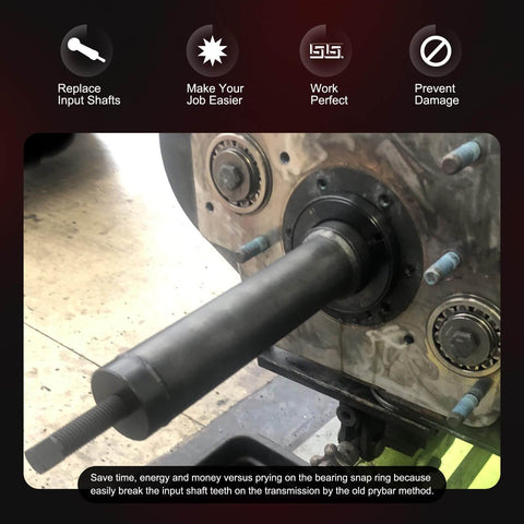 Input Shaft Bearing Puller Tools Kit Fits Eaton Fuller One And Three Quarter Inch And Two Inch Shafts Easy Pull Heavy Duty Pro Grade Removal Kit For Maintenance And Shop Use Not Compatible With RT600 And 6600 Series Transmissions installed on transmission