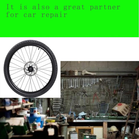 heavy-duty oil seal removal tool in a workshop setting with bicycle wheel