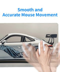 Ukiyoe Style Sports Car Themed Large Gaming Mouse Pad Desk Mat 31.5 By 11.8 Inches With Non Slip Rubber Base in use by hand