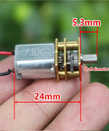 Precision Micro Metal Gear Motor With Compact Gear Wheel Runs Slick On DC 3V To 6V Power Delivers Hard Hitting Torque At 25 To 50 RPM, 24mm size.