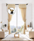 Bird Shaped Curtain Rod Finials Gold Finish Metal Ends For Curtain Rods Easy To Install Set Of 2 Durable Rust Resistant Decor For Windows Or Bedroom Adds Elegant Bird Charm To Your Space on black curtain rod