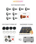 Heavy Duty Metal Reinforcement Plate For Car License Plate Backing With Screws And Caps, Rust Resistant Matte Black Finish