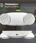 8 Pack Commercial Emergency Lights Featuring Dual Adjustable Led Lamps And A Rock Solid Ninety Minute Battery Ready To Roll When Power Fails At Your Business Location, showing dimensions of 11.22in and 4.3in.