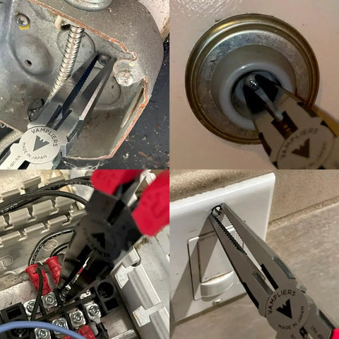 7 Point 5 Inch Stripped Screw Extractor Needle Nose Pliers Made In Japan for removing damaged fasteners in tight spaces.