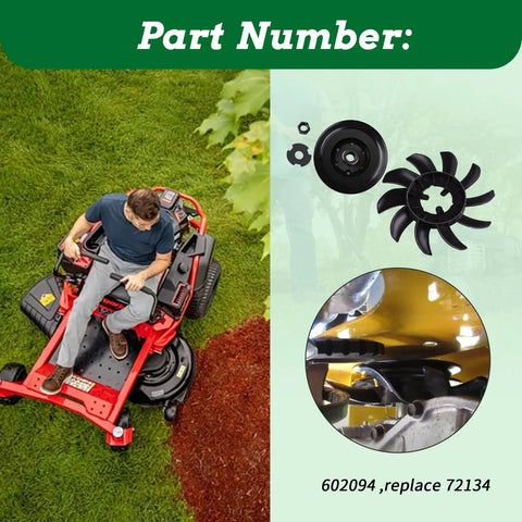 Fan and Pulley Kit for Hustler Raptor and Raptor SD Ride-On Mowers, Replaces 72134, Fits Left and Right Transmission System