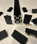 15 Piece End Caps For 2040 Aluminum Extrusion Rails 20x40mm T Slot New Design, shown with thicker construction around profiles