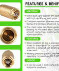 Brass 1-inch check valve with backflow preventer; 1 in FNPT × 1 in FNPT, no-lead brass (front view)