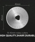 Beastly 45mm Rotary Cutter Blades 10 Pack Refill Fits Olfa Dafa TrueCut And More Super Sharp Durable For Quilting Sewing Scrapbooking