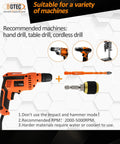 Tough As Nails Workhorse Masonry Drill Bit Set 10 Piece Carbide Kit with drills and bit attachments on display.