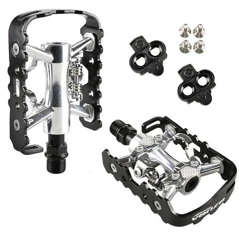 Dual Platform Clipless Pedals For Shimano SPD Mountain Road And Trekking Bikes Sealed Bearings CrMo Axle Aluminum Body Single Direction