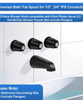 Tub Shower Trim Kit With Four In One Tub Spout Adapter, Shower Knob, And Bath Spout For Half Inch Copper Pipe And Three Quarter Inch IPS