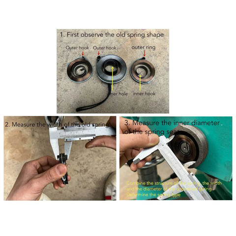 Beefy Feed Return Coil Spring For Drill Press Quill Replacement Durable Metal Coil Spring measurement and installation guide.