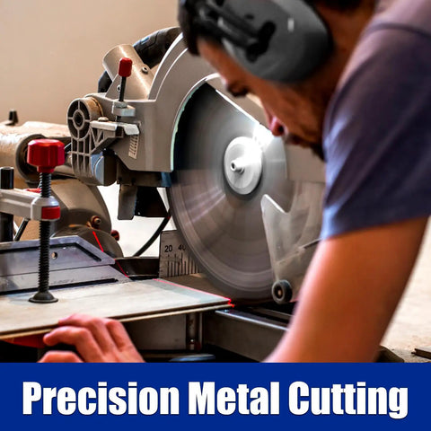 Worker using chop saw with 14 Inch Metal Cutting Saw Blade With 66 Tooth For Heavy Duty Chop Saws 1 Inch Arbor 2.6 mm Thin Kerf