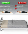 Solid Wood Bunkie Board 30X60 Inches Twin Bed Foundation improving mattress support and comfort visuals with before and after comparison.
