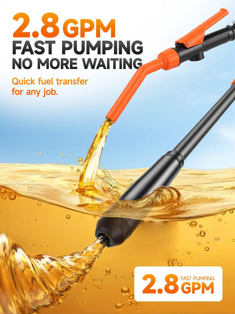 Grab And Go Portable Electric Fuel Transfer Pump Cordless Gas Siphon Battery Operated Fuel Dispenser with liquid flowing fast.